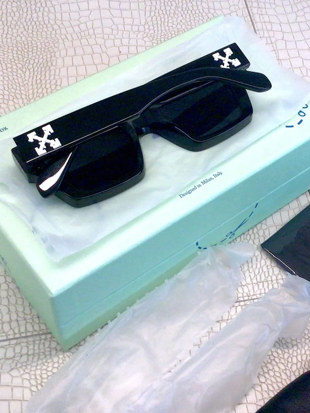 New OFF WHITE VIRGIL OEI008 1007 Black Frame w/ Grey Lens (OERI008C99PLA0011007)